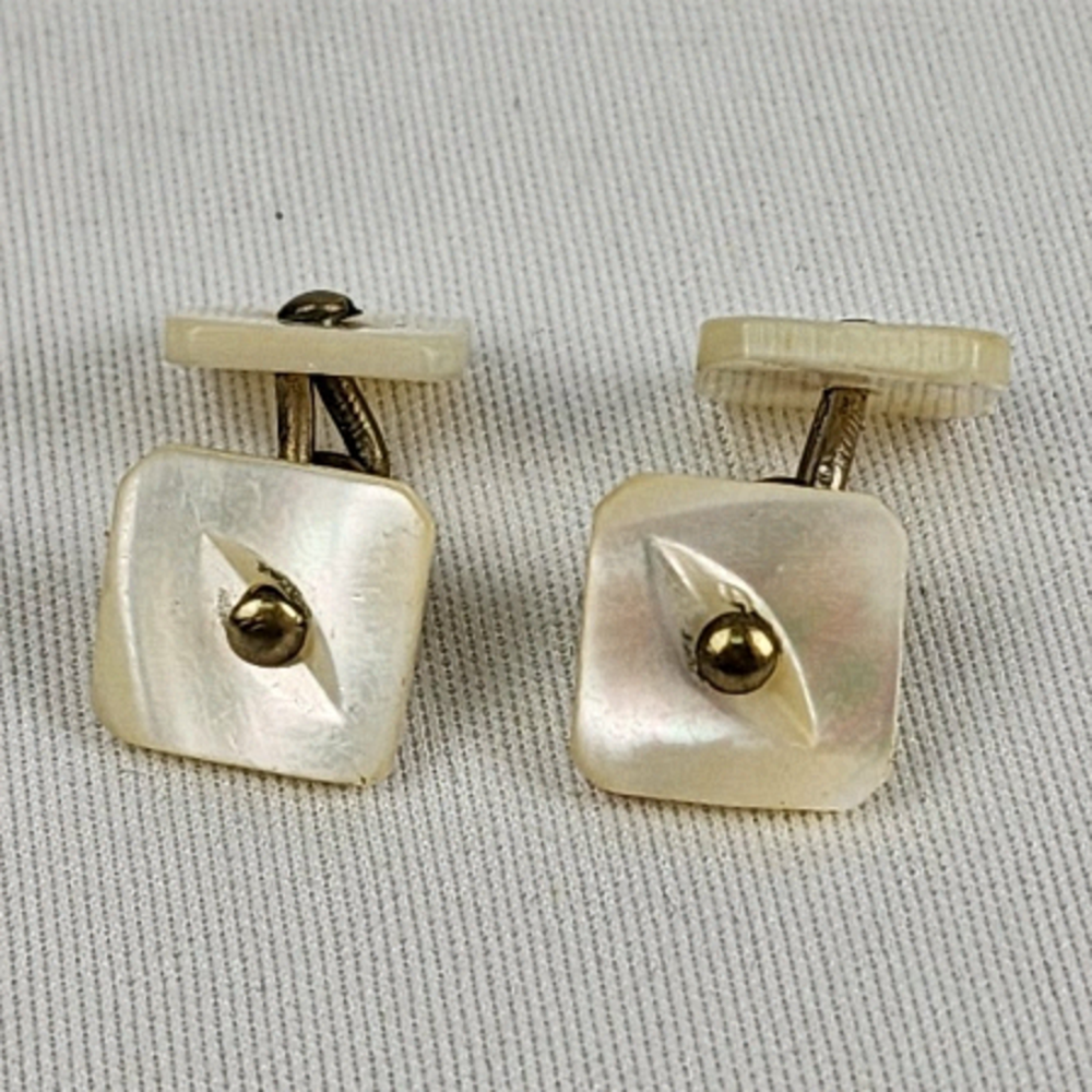 Vintage Abalone Schell Cuff Links